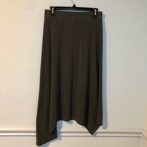 LOGO by Lori Goldstein Dark Green Asymmetrical Skirt Size XS